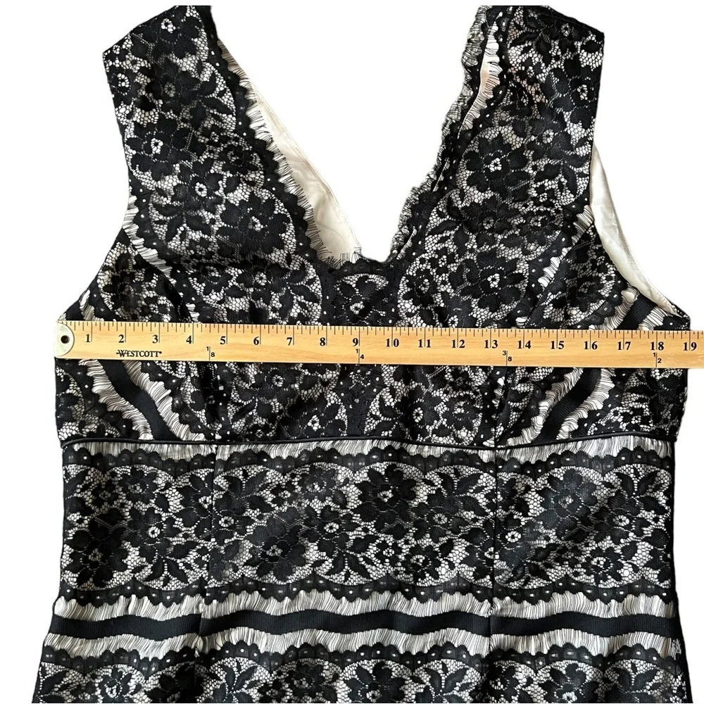 Talbots Dress Women’s Size 16 Black Beige Lace Sleeveless Shift - Picture 8 of 9